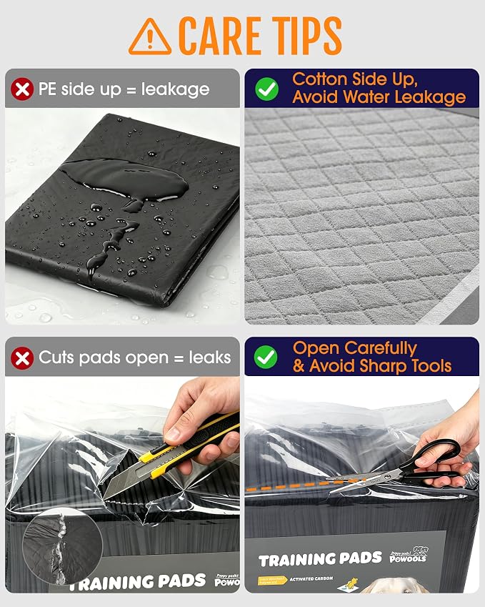 Powools Charcoal Puppy Pads - 100 Packs, 34"×28" Ultra-Large Puppy Pads, Odor-Control Carbon Pee Pads for Dogs, 6-Layer Ultra-Absorbent & Quick-Dry Black Training Pads