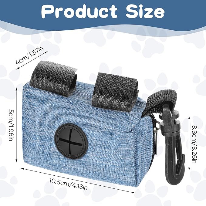 Yuanchu 3 Pcs Dog Poop Bag Dispensers, Dog Waste Bag Holder for All Leash Attachment Puppy Poop Bag Dispenser Zipper Pouch with Carabiner Clip for Cats Dogs Pet