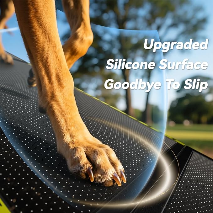 Pawaboo 74" L & 20" W Longest Dog Ramp for Car Foldable | Extra Wide Portable Pet Dog Ramps for Large Dogs, Dog Car Ramp for SUV/Truck/RV, Lightweight Ramps with Non-Slip Mesh, Black