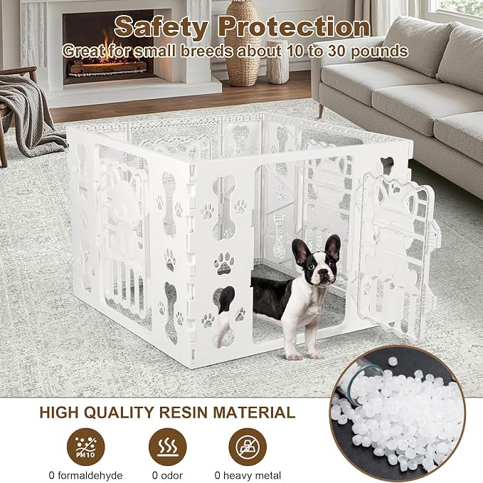 Dog Playpen for Dogs Indoor Small Dog Play Pen Indoors Outdoors Portable Dog Pen 4-Panel & 4-Door Pet Fence Unique Design