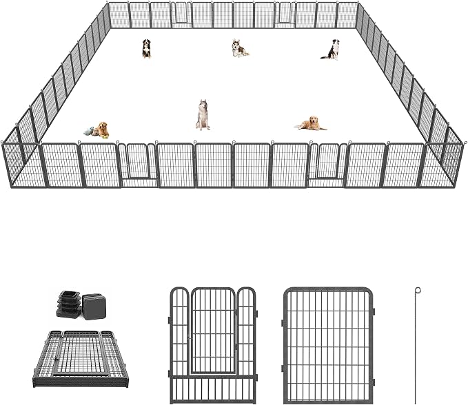 Rustproof Dog Playpen Fence, 40in 42 Panels