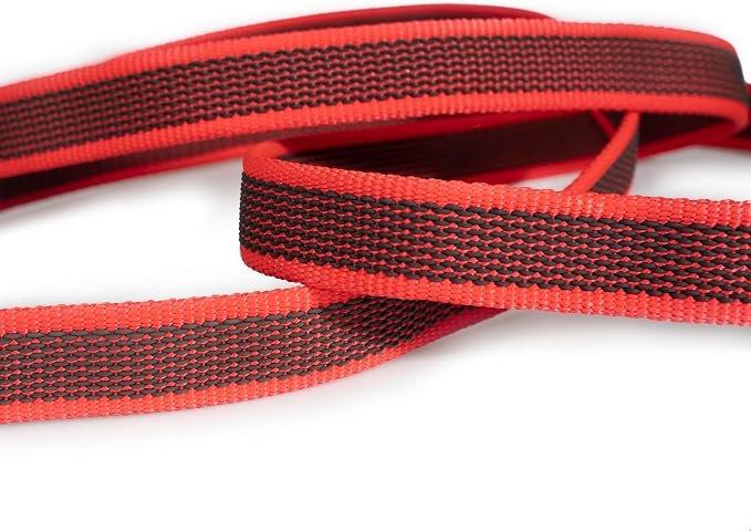Color & Gray Super-Grip Leash without Handle, 0.79 in x 9.8 ft, Red-Gray