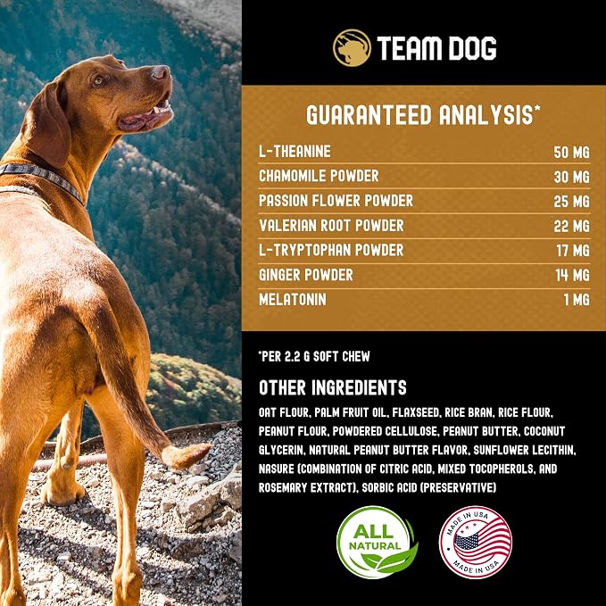 TEAM DOG Calming Chews, Melatonin, Chamomile, Large