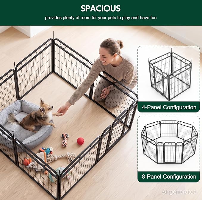 Metal Dog Playpen with Door, 24in 12 Panels