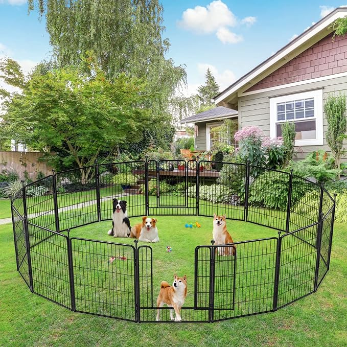 Dog Playpen with Door, 32in 24 Panels
