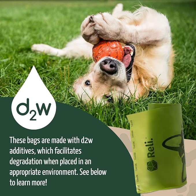 Reli. Biodegradable Dog Poop Bags (550 Count, Bulk) (Large Single Roll - Dispenser Box) | 9x13" Large Dog Bags for Poop | Green, Eco-Friendly | Oxobiodegradable Pet Waste Disposal | Unscented