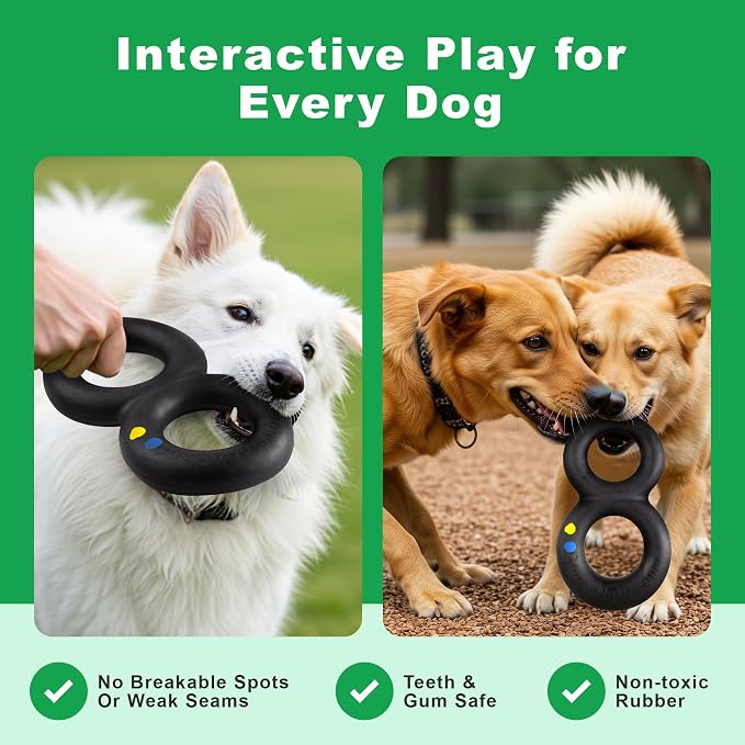 Goughnuts — Dog Toys for Aggressive Chewers | Virtually Indestructible Pull Toy for Large Breeds Such as Pit Bulls and German Shepherds | Heavy Duty Tug Dog Toy | Large | Black