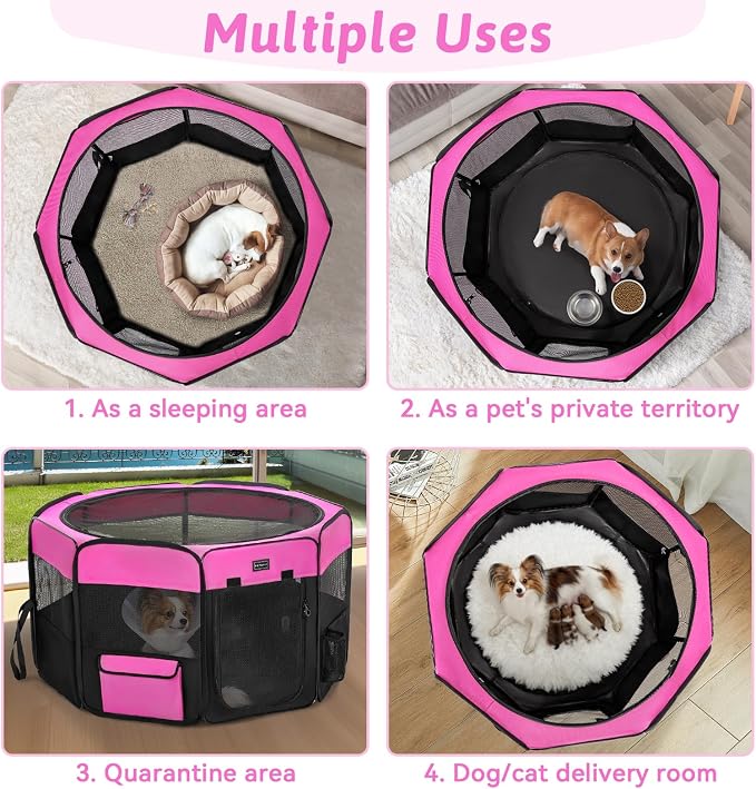 PETSFIT Puppy Playpen, 29in, with Waterproof Mat