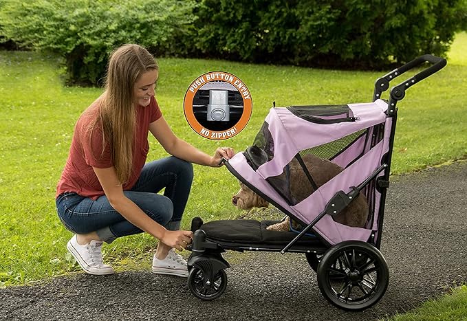 Pet Gear No-Zip Excursion Pet Stroller - Mountain Lilac, Dual Entry