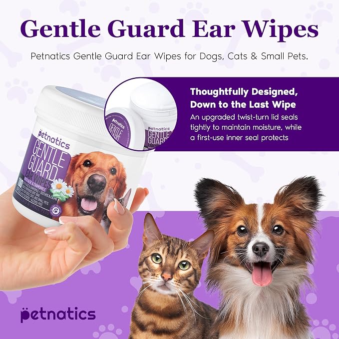Gentle Guard Dog Ear Wipes with Aloe and Chamomile, 100 Count 1 Pack