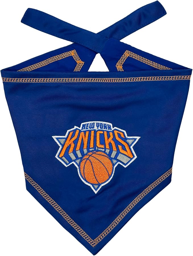Pets First NBA New York Knicks TIE Bandana, Size Small/Medium. Dog Bandana Scarf Bib for Pet Cat Dog. The Ultimate Game-Day, Party Bandana