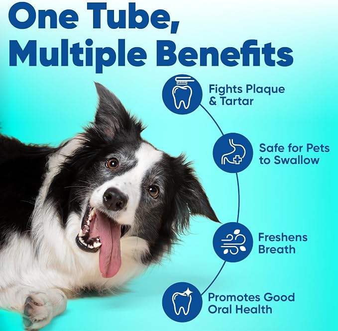 C.E.T. Enzymatic Toothpaste for Dogs and Cats, Malt, 2.5oz | Plaque and tartar control for fresh breath, pet dental care toothpaste, Dual enzyme system, malt flavored toothpaste