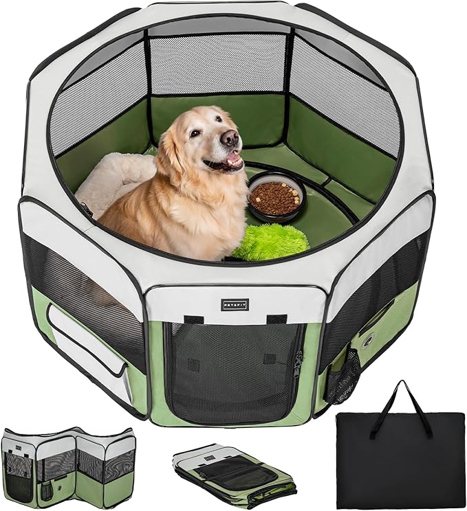PETSFIT Dog Playpen, 45.5in, Jump-Proof 28.5in H