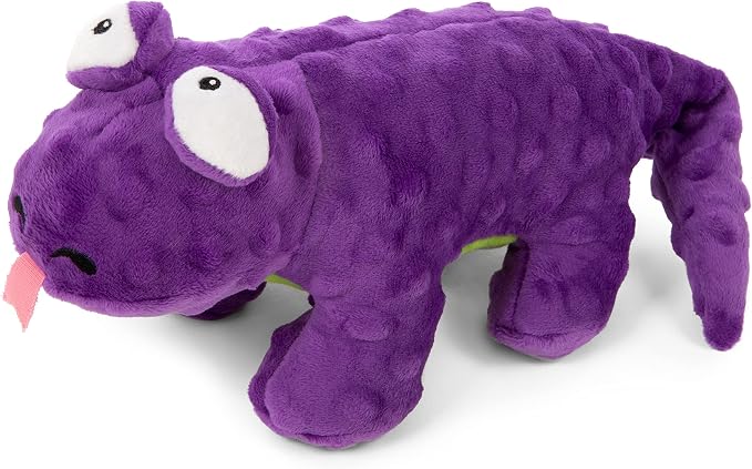 goDog Action Plush Lizard Animated Squeaky Dog Toy, Chew Guard Technology - Purple, One Size
