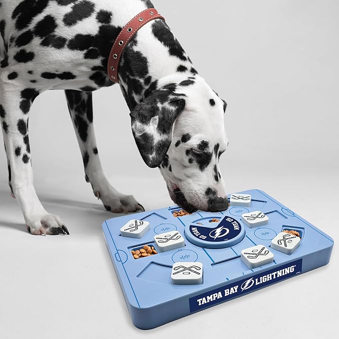 Pets First NHL Tampa Bay Lightning Large Puzzle Toy, New Size, Interactive Dog Treat & Slow Feeding Toy