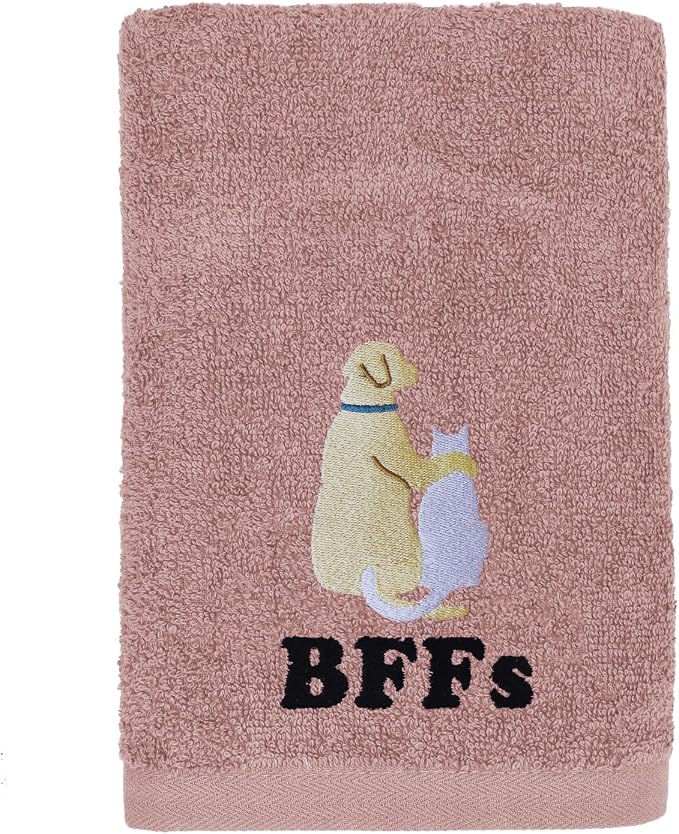 DAN RIVER Dog Towel - Pack of 1, 100% Cotton, 20x40, Ultra Soft 450 GSM, Super Absorbent & Quick Drying Towel for Dogs, Cats, and Other Pets, Dusty Rose.