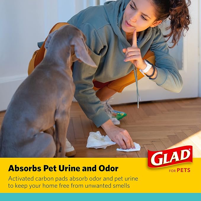 Glad for Pets Black Charcoal Puppy Pads - Super Absorbent Disposable Dog Pee Pads, Potty Training Pads, and Pet Supplies - Grey Dog Pee Pads for Crate Training and Indoor Use 17.5" x 23.5" - 120 Count
