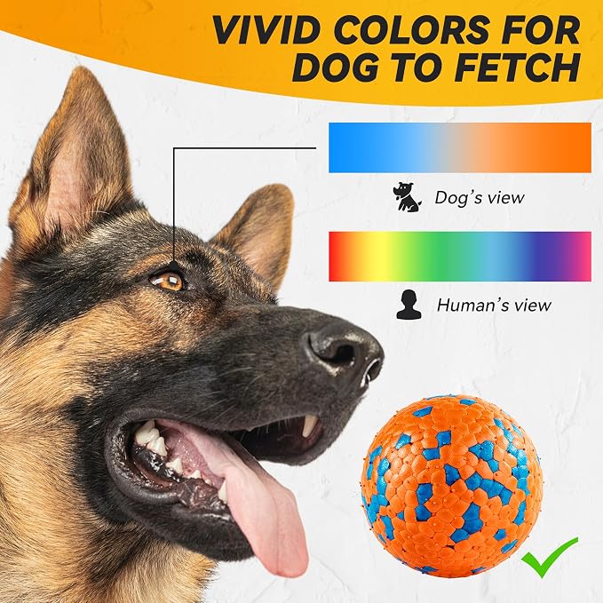 FUSOTO 2Pcs Dog Balls, Tennis Balls for Dog, Orange | Balls for Dog Aggressive Chewers, for Large Medium Small Puppy, Training Catch&Fetch, Water Floats Toys, Orange