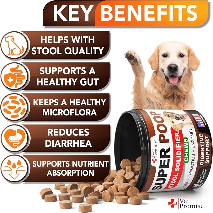 Super Poop Probiotics for Dogs Chews - Dog Stool Softener - Made in USA
