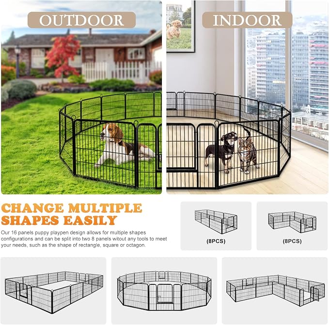 ZENY Dog Playpen, 24in 16 Panels