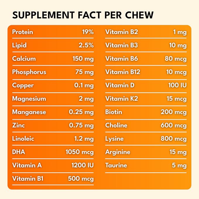 22 in 1 Dog Multivitamin Chews - Taurine Dog Multivitamin & Taurine Supplements for Dog - Dog Vitamins & Supplements for Joints, Skin, Coat & Immunity - Daily Multivitamin (50 Soft Chews)