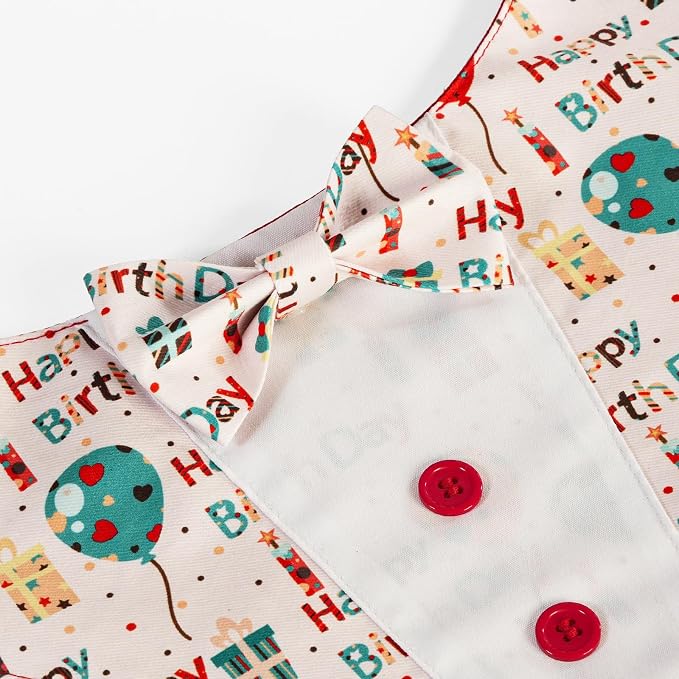 Dog Birthday Tuxedo Bandana Collar with Bow Tie