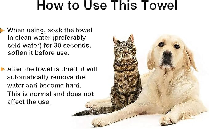 GabeFish Super Absorbent Shammy Dog Towels Quick Dry Eco-Friendly Soft Multifunctional Pets Cats Towel Packs Large 2PC