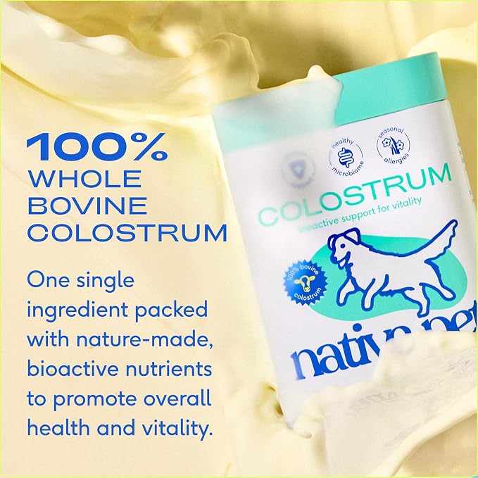 Native Pet Sockeye Salmon Oil (8 Oz.) & Colostrum for Dogs (120 Scoops) - Bovine Colostrum Powder – Allergy Relief, Immune Support & Itchy Skin Treatment & Pure Omega 3 Fish Oil