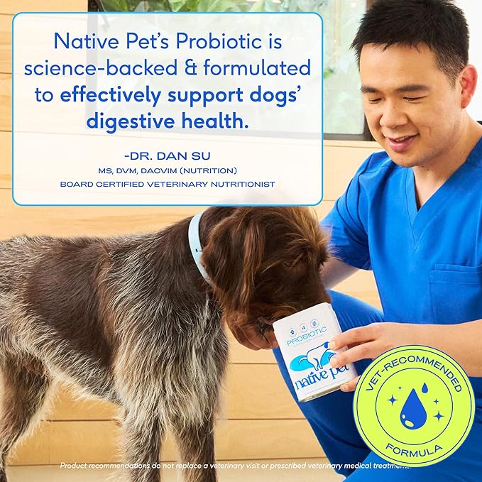 Native Pet Probiotic Powder for Dogs - 120 Scoops