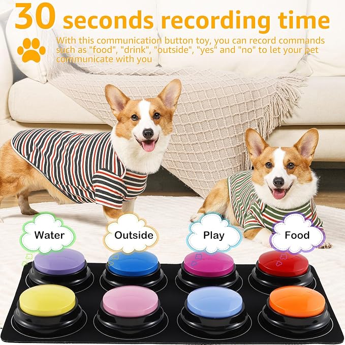 Dog Buttons for Communication Voice, 8 Pcs