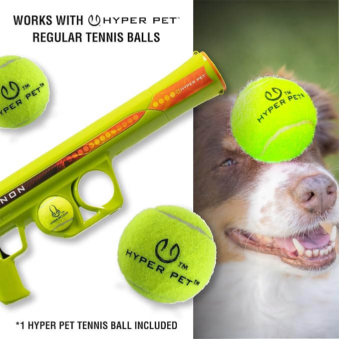 Hyper Pet K9 Kannon Dog Ball Thrower Launcher for Dogs, All Breeds Up To 60 Pounds, With One Hyper Pet 2.5 Inch Tennis Ball, For All Breeds | K9 Kannon Launcher for Dogs of All Breeds up to 60 Pounds, Includes One Hyper Pet 2.5 In Tennis Ball