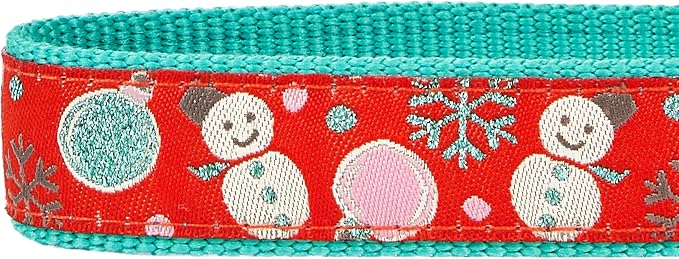 Blueberry Pet Snowman Making Christmas Designer Dog Leash with Bowtie, 5 ft x 3/4", Medium, Leashes for Dogs