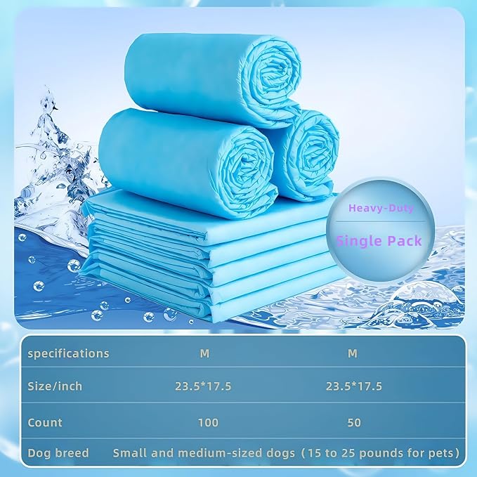 dog pee pad - Medium (23.5" x 17.5") | 6-Layer Leak-Resistant Design | High-Capacity Absorbent Core & Quick-Dry Surface (Medium, Count, 100)