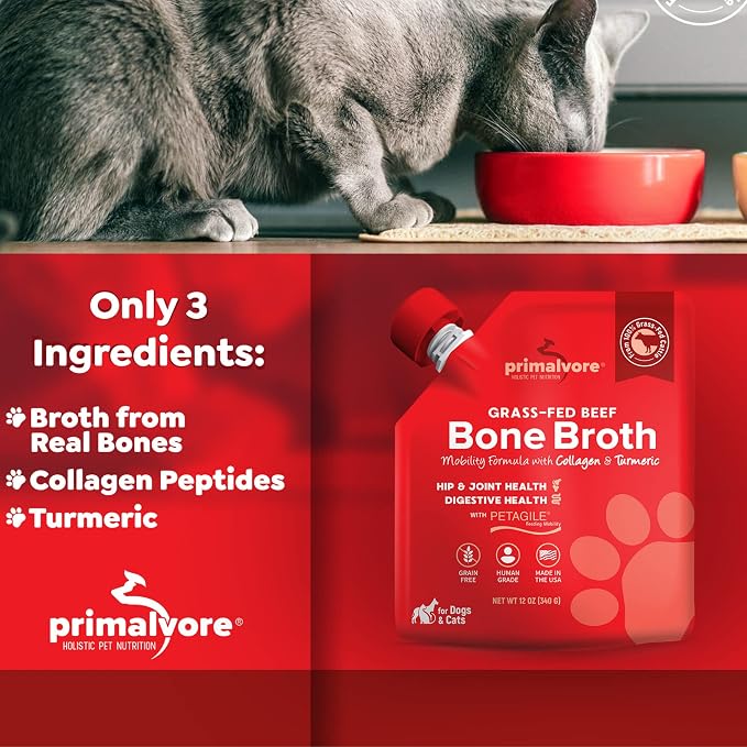 Grass-Fed Beef Bone Broth for Dogs & Cats - Beef, 6-Pack