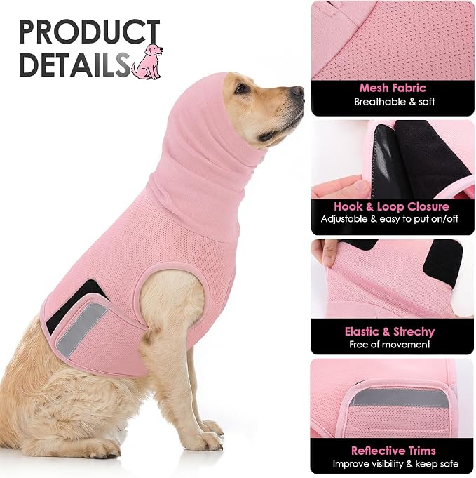 AOFITEE Dog Anxiety Vest with Hood, Breathable Calming Vest for Small Dogs