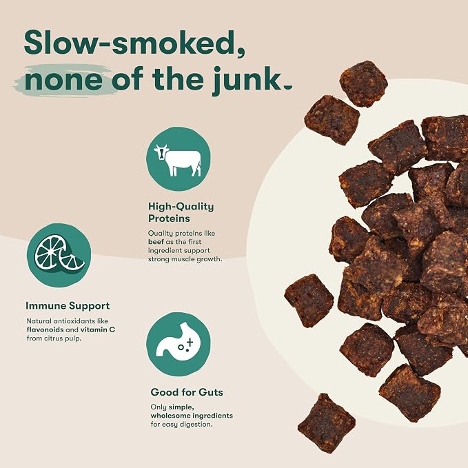 Jinx Beef Bites Jerky Dog Treats – Soft & Chewy, All Natural Dog Jerky Treats with Grass-Fed Beef - Pet Products for All Dogs (Puppies, Adults & Seniors) - 5oz