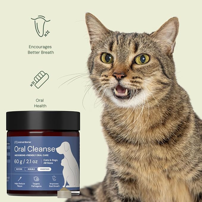 Animal Biome Dog & Cat Dental Powder, Kelp Prebiotic Food Topper, 60g