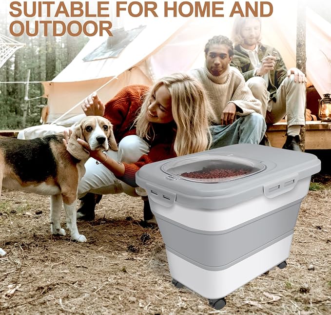 TIOVERY Dog Food Storage Container, 20lbs, Clear