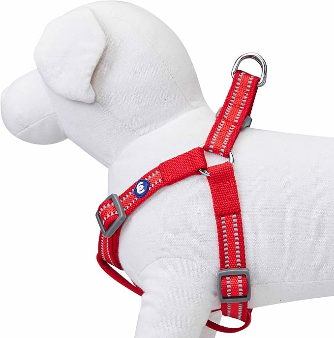 Blueberry Pet Essentials Step-in Reflective Back to Basics Dog Harness, Rouge Red, Chest Girth 20" - 26", Medium, Adjustable Harnesses for Dogs