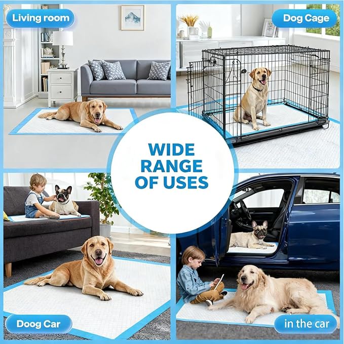 XXXXL 40 Pack Extra Large Puppy Pads 31x55 Inch-6-Layer Thick Dog Training Pads with Quick-Dry Technology-Odor Control & Leak-Proof Disposable Wee Pads for Ideal for Potty Training of Large Dogs &Pets