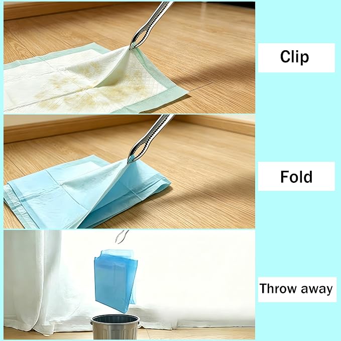 Puppy Pads Replace Pliers - Extra Large Pee Training Pads for Dogs Pick Up Clamp No Need to Touch Directly with Hands, Disposable Wee Wee Mats for Pet Replacement Accessories Tool (Clean)