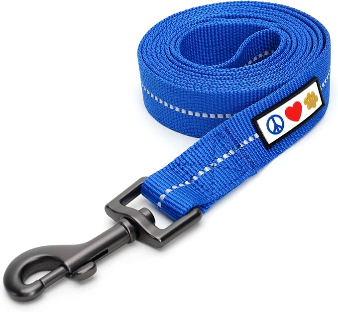 Pawtitas Blue Dog Leash 6 ft XS/S Reflective Durable Lightweight Recycled Lead for Small Dogs and Puppies