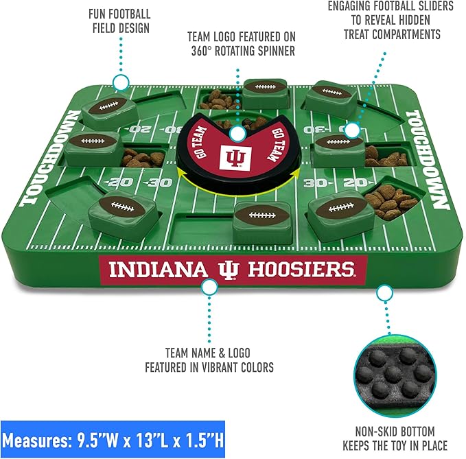 Pets First NCAA Indiana Large Puzzle Toy, Dog Puzzle Treat Toy, New Large Size, Interactive Dog Treat Toy, Dog Slow Feeding Toy