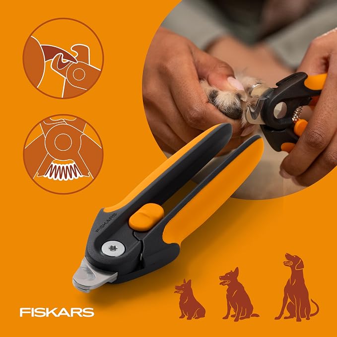 Fiskars Large Pet Nail Clippers, 5.75in, Orange/Black