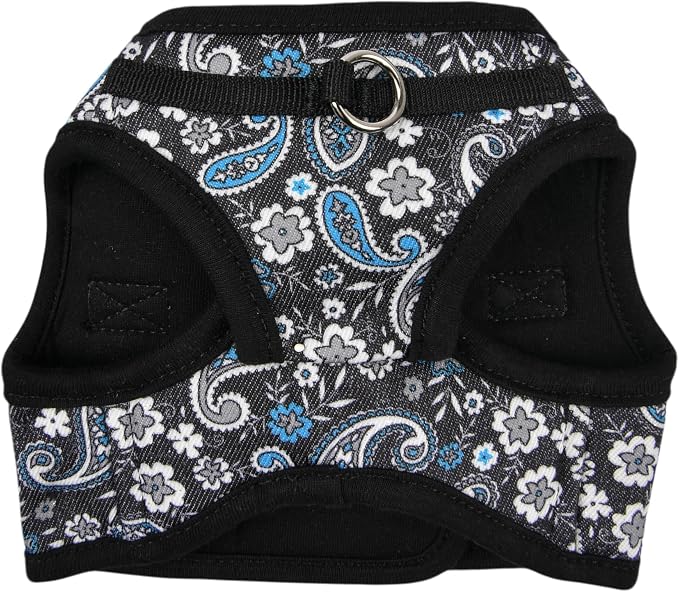 Puppia Cynthia Dog Vest Harness B (Step-in) Fashionable Paisley Pattern Spring Summer Harness for Small and Medium Dogs, Black, X-Large
