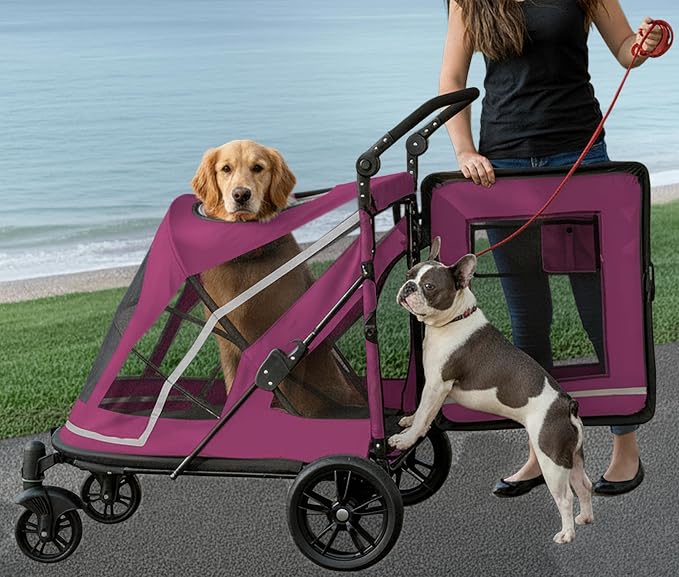 Pet Gear No-Zip Expedition Pet Stroller - Dark Lilac, Dual Entry