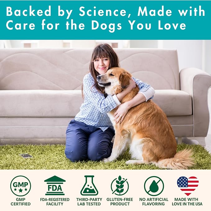 Dog Multivitamin 10-in-1 with Glucosamine - Hip Joint Support, Skin & Coat, Digestive Health, Immune Boost - Salmon Oil, Probiotics, MSM - All Natural Daily Chews for Dogs All Breeds - 120 Count