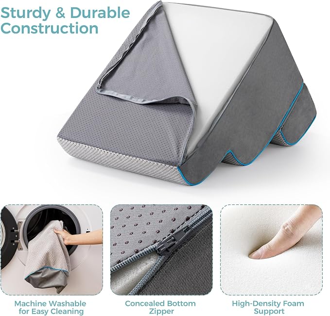 Dog Stairs, Steps and Ramp for High Bed & Sofa, 13-24" H Detachable Pet Stairs for Small Medium Dogs, Sturdy 40D Foam, Non-Slip, Washable Cover with Lint Roller, Grey
