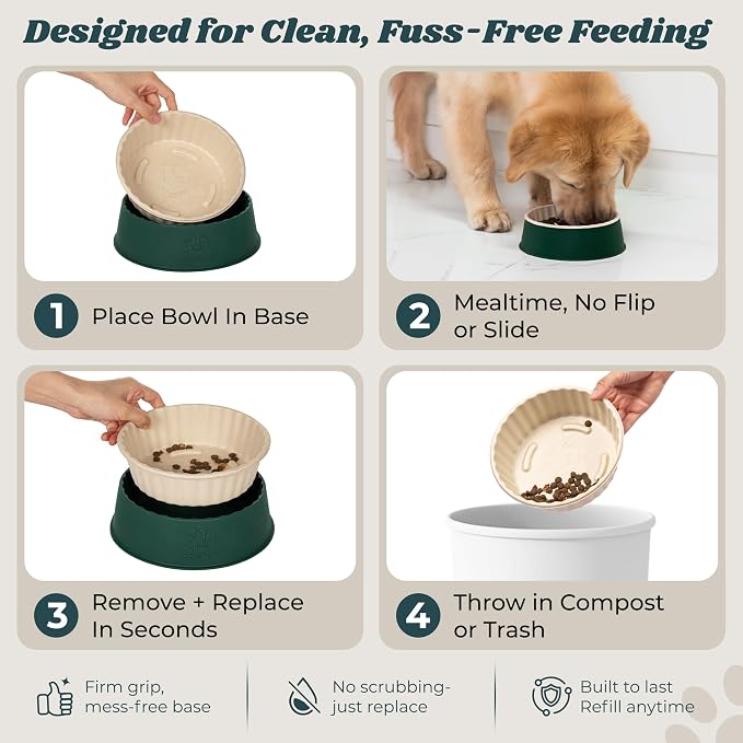 Disposable Pet Bowls, 28oz, 50 Pack