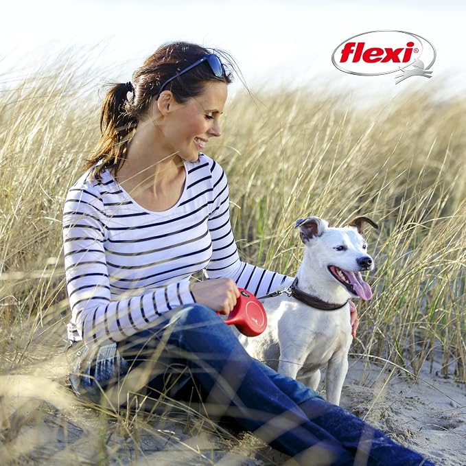 FLEXI® Classic Tape Retractable Dog Leash, Medium, 16 ft - Pink | German engineered, original flexi leash, durable quality for dogs up to 55 lbs, tangle-free, walking, reliable brake system